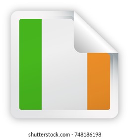 Ireland Flag Vector Square Corner Paper Icon - Illustration