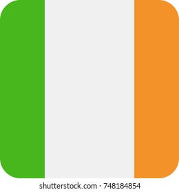 Ireland Flag Vector Square Flat Icon - Illustration