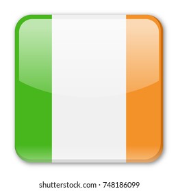 Ireland Flag Vector Square Icon - Illustration