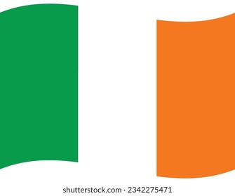 Ireland flag. Ireland flag wave. Flag of Ireland