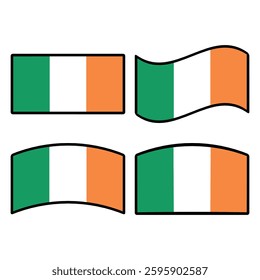 Ireland flag wave vector illustration modern simple design