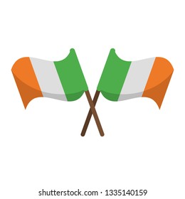 Ireland flags crossed symbol