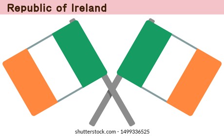Ireland Flags Isolated on white Background. vector illustration.