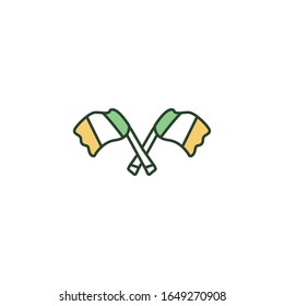 Irland Flaggen Linie Symbol Design, Saint-Patricks Tag feiern Glück irische Natur und Glück Thema Vektorillustration Illustration