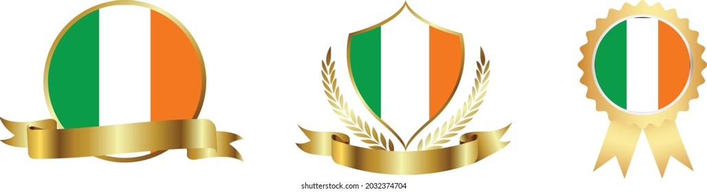 Banderas de Irlanda. Mapa de símbolos de países