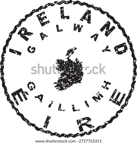 Ireland Galway Round Seal Map Design