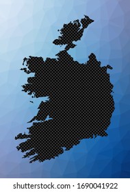 Mapa geométrico de Irlanda. Forma de esténcil de Irlanda en estilo de poste bajo. Elegante ilustración vectorial de país.
