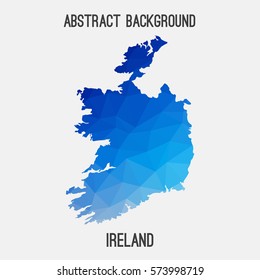 Ireland in geometric polygonal style.Abstract tessellation,modern design background. Vector illustration
