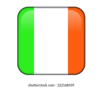 Ireland glossy rectangle button