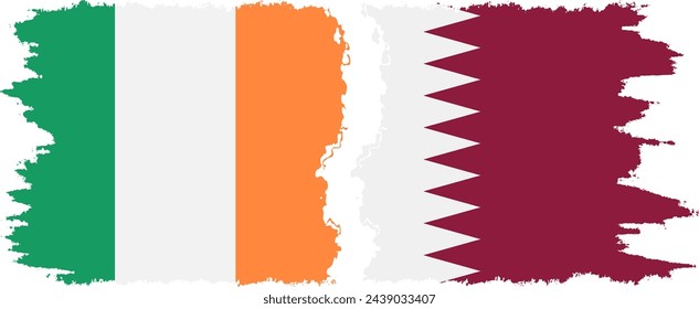 Ireland and Ireland grunge flags connection, vector