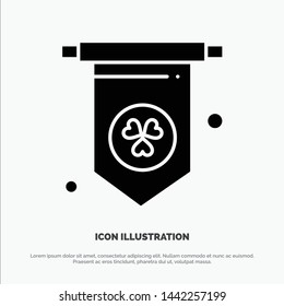 Ireland, Heart, Flag, Independence Day solid Glyph Icon vector