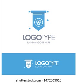 Ireland, Heart, Flag, Independence Day Blue Solid Logo with place for tagline