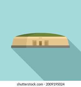 Ireland historic building icon flat vector. Historic castle. Building facade