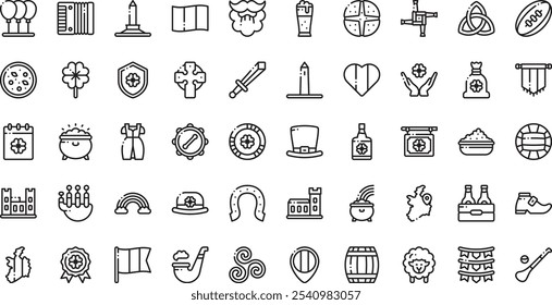 Ireland icons High-Quality Vector Icons Collection with Editable Stroke. Ideal for Professional and Creative Projects.