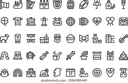 Ireland icons High-Quality Vector Icons Collection with Editable Stroke. Ideal for Professional and Creative Projects.