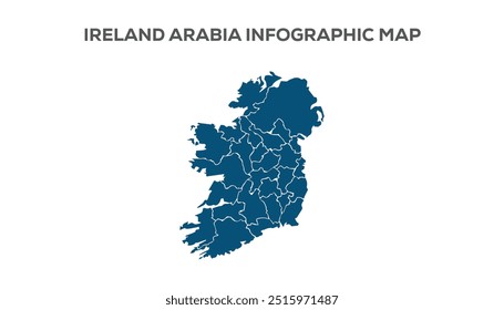 Ireland Infographic Map, Very high resolution Ireland map, isolated on white background. Infographic, Flat Earth, Globe similar worldmap icon. annual report, Travel worldwide, map silhouette backdrop.