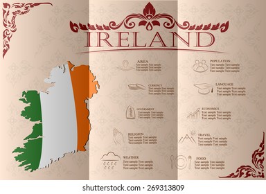 Ireland infographics, statistical data, sights. Vector illustration