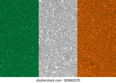 Ireland, Irish flag with grunge texture.Vector template