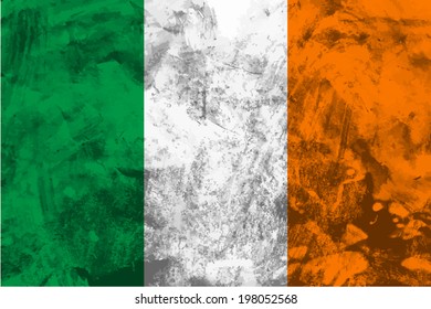 Ireland, Irish Flag on concrete textured background