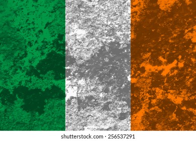 Ireland, Irish Flag on concrete textured background