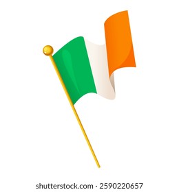 Ireland Irish National Flag isolated on white background. St. Patrick's Day holiday.