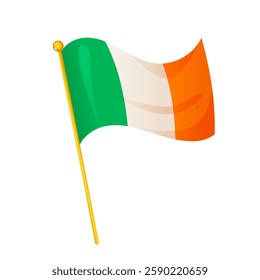 Ireland Irish National Flag isolated on white background. St. Patrick's Day holiday.