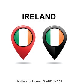 Ícone Localização da Irlanda, ícone Localização de Sinalizadores de País da Irlanda, ícone de clipart de Localização