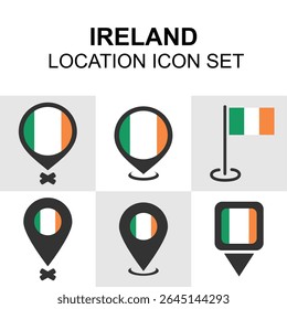 Ireland Location Icon Set Collection