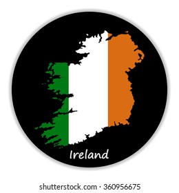 Ireland logo, flag, icon, shadow
