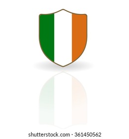 Ireland logo, flag, icon, shadow