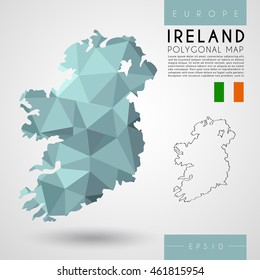 Ireland : Low Poly Map : Vector Illustration