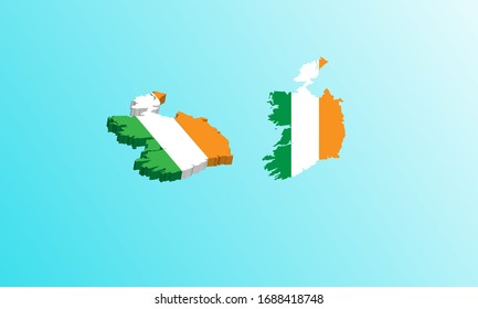 ireland map 3D icon vector illustration.
