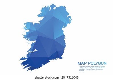 Ireland Map Abstract geometric rumpled triangular low poly style gradient graphic on white background