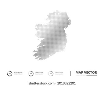 Irlanda mapea el gris de línea abstracta sobre el vector de fondo blanco para la presentación. Concepto creativo para infografía.