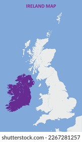 Ireland map according to mercator projectio (Vector)