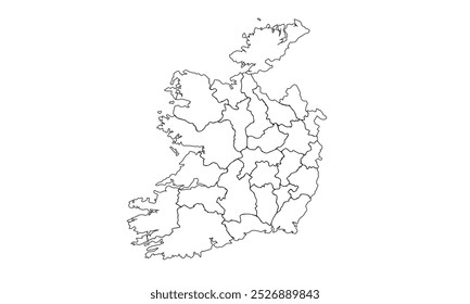 Irland Karte mit Verwaltungsabteilungen. Vektorgrafik.