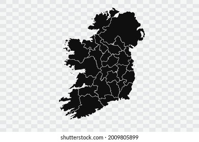 Ireland map black Color on Backgound png
