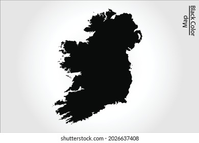 Irland Karte schwarze Farbe auf Hintergrund