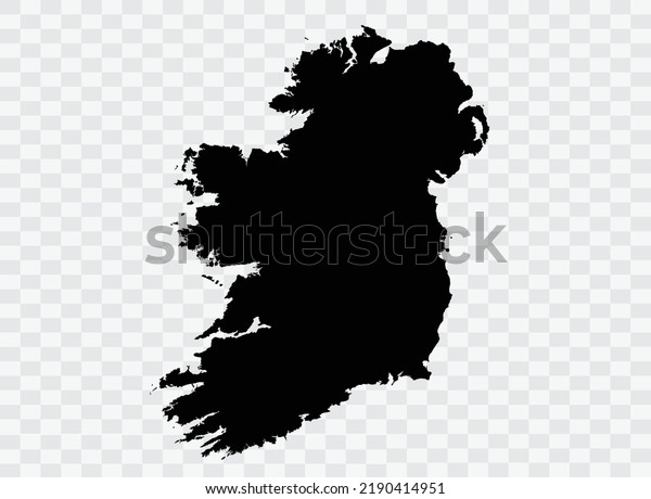 Ireland Map black Color on Backgound png  not\
divided into cities