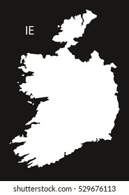 Ireland Map black white