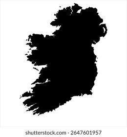 Ireland Map - black World Map International vector template with High detailed isolated on white background - Vector