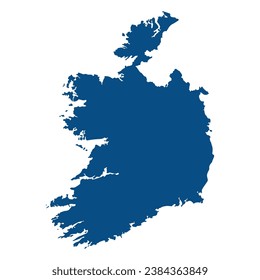 Ireland map. Map of Ireland in blue color