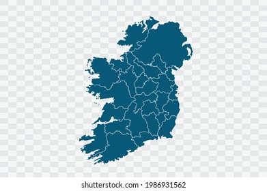 Irland Karte blauer Farbe auf Hintergrund