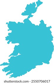 Irlanda MAPA en Azul, Country Border, Irlanda Mapa, Border line of Ireland, Mapa Geográfico