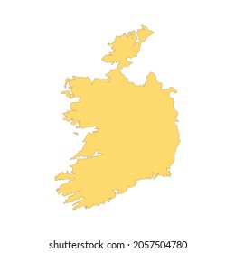 Ireland map color line element. Border of the country. UI UX GUI design element. Editable stroke.