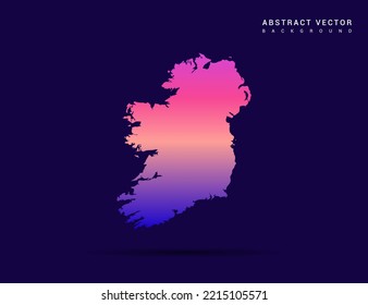 Ireland map of Colorful gradient style vector Illustration.