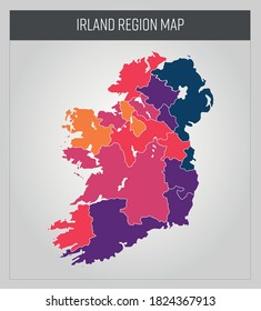 Ireland map, colorful map in vector