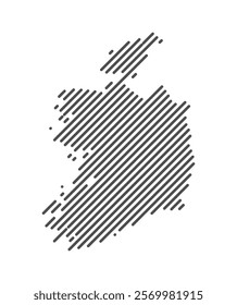 Ireland - Map of the country formed by lines. Vector Illustration.