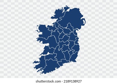 Ireland Map dark blue Color on White Background quality files Color (043B72) png