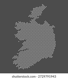 Ponto do mapa da Irlanda no fundo cinza.  Mapa pontilhado da República da Irlanda para o seu design. Vetor eps10.